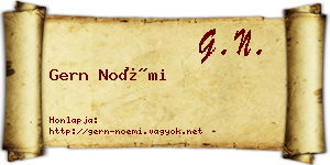 Gern Noémi névjegykártya